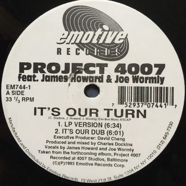 Project 4007 Feat. James Howard & Joe Wormly - It's Our Turn