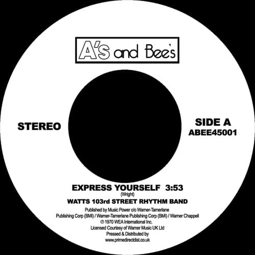 Watts 103rd St Rhythm Band / The Meters - Express Yourself / Just Kissed My Baby